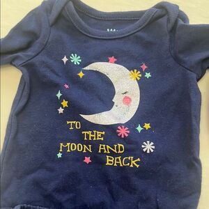 Navy Baby Outfit with Moon and Stars